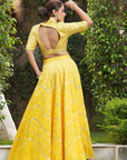 Empire Yellow Gotta Applique Lehenga Set - yellow lehenga Sydney