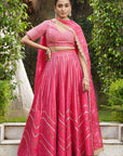 Red Gotta Applique Lehenga Set - red lehenga USA
