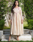 Shimmer Gold Layered Round Neck Dress - golden dress New Zealand