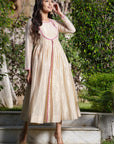 Shimmer Gold Layered Round Neck Dress - golden dress New Zealand