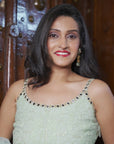 Mint Green Thread and Mirror Work Kurta and Sharara Set - mirror work dress Australia