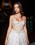 Grey Corset Lehenga Set - embroidered lehenga