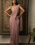 Lilac Saree with Blouse and Petticoat - saree and choli