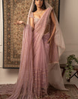 Lilac Saree with Blouse and Petticoat - saree and choli