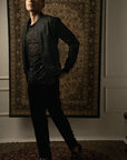 Black Printed Jacket Set - mens indian outfits