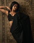 Black Iconic Saree - sari indian clothing