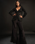 Black Organza Kurta and Silk Palazzo Pants - trending indian dress