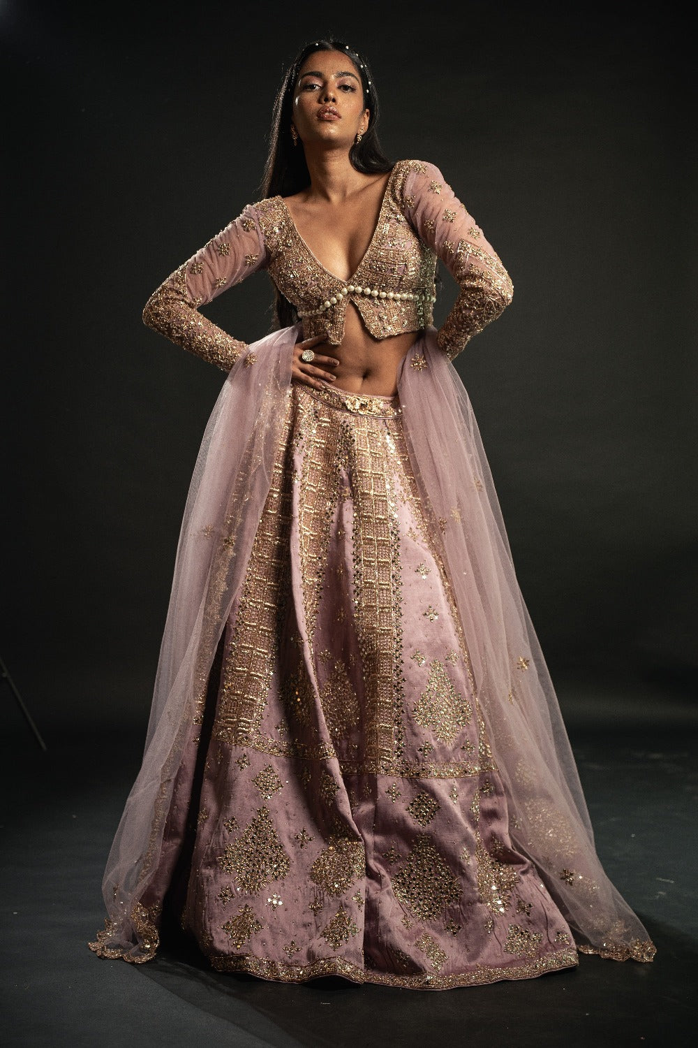 Lilac Lehenga with Blouse and Dupatta - lehenga lehenga choli
