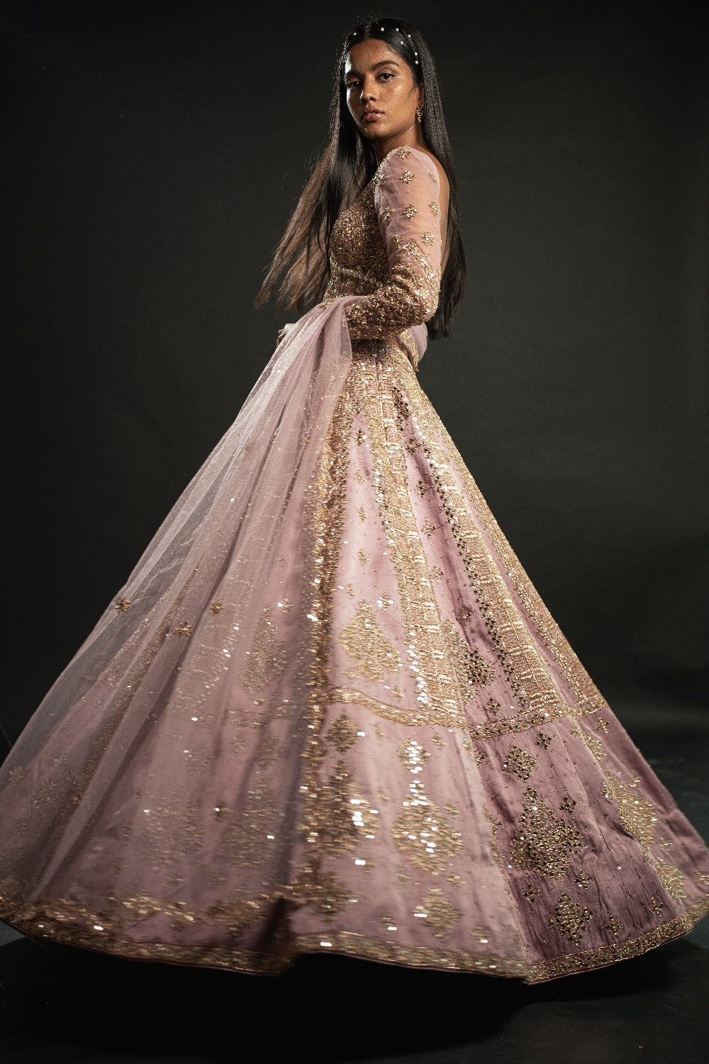 Lilac Lehenga with Blouse and Dupatta - lehenga lehenga choli