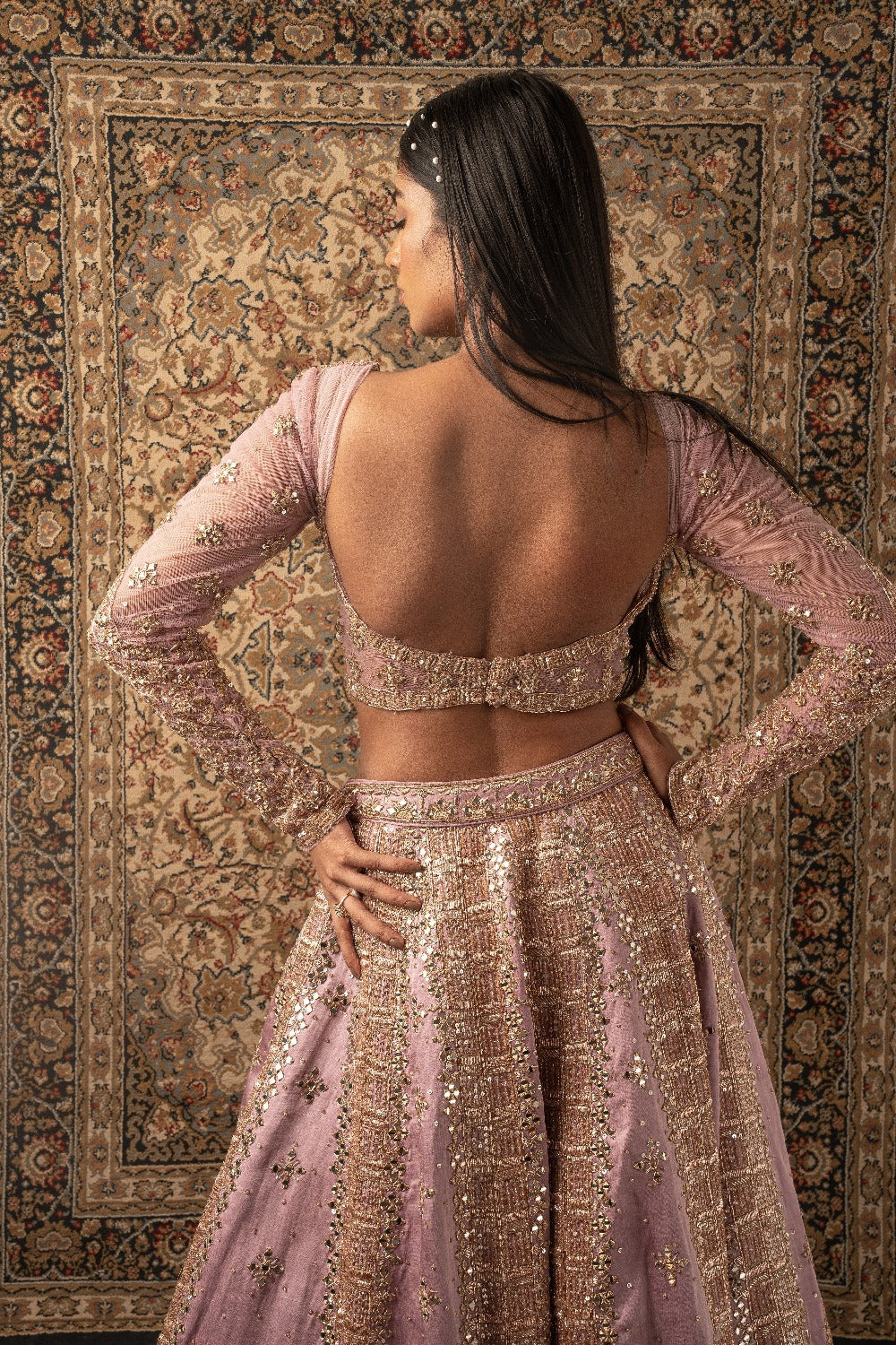 Lilac Lehenga with Blouse and Dupatta - lehenga lehenga choli