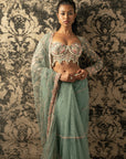 Dusky Turquoise Saree - indian saree outfits