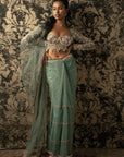 Dusky Turquoise Saree - indian saree outfits