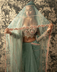 Dusky Turquoise Saree - indian saree outfits