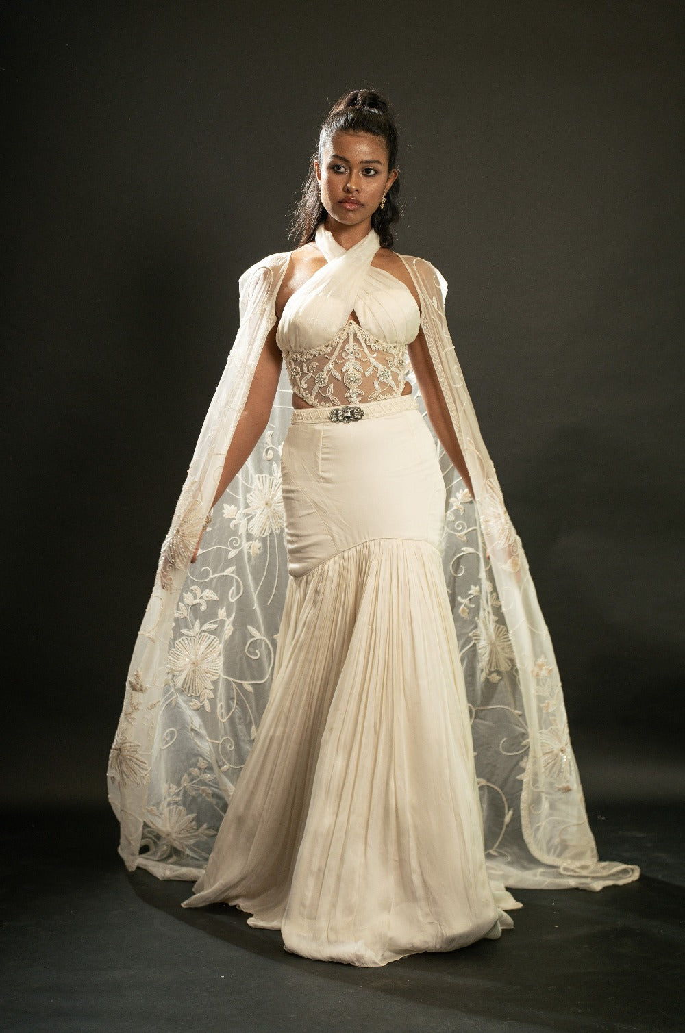 Ivory Halter Skirt Set - indian outfits