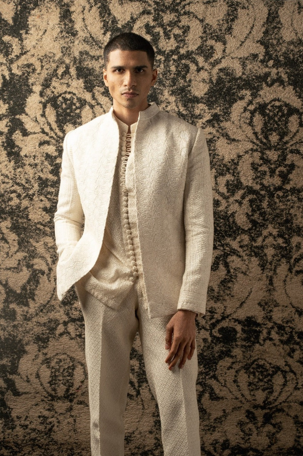 Ivory Prince Coat Set - indian garb men