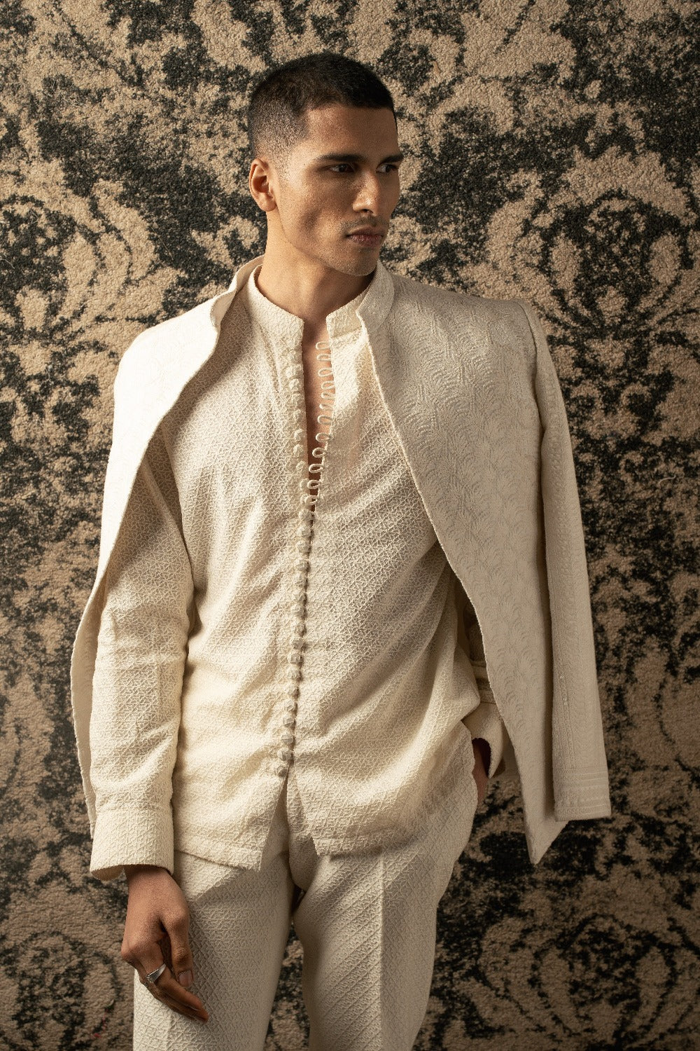 Ivory Prince Coat Set - indian garb men