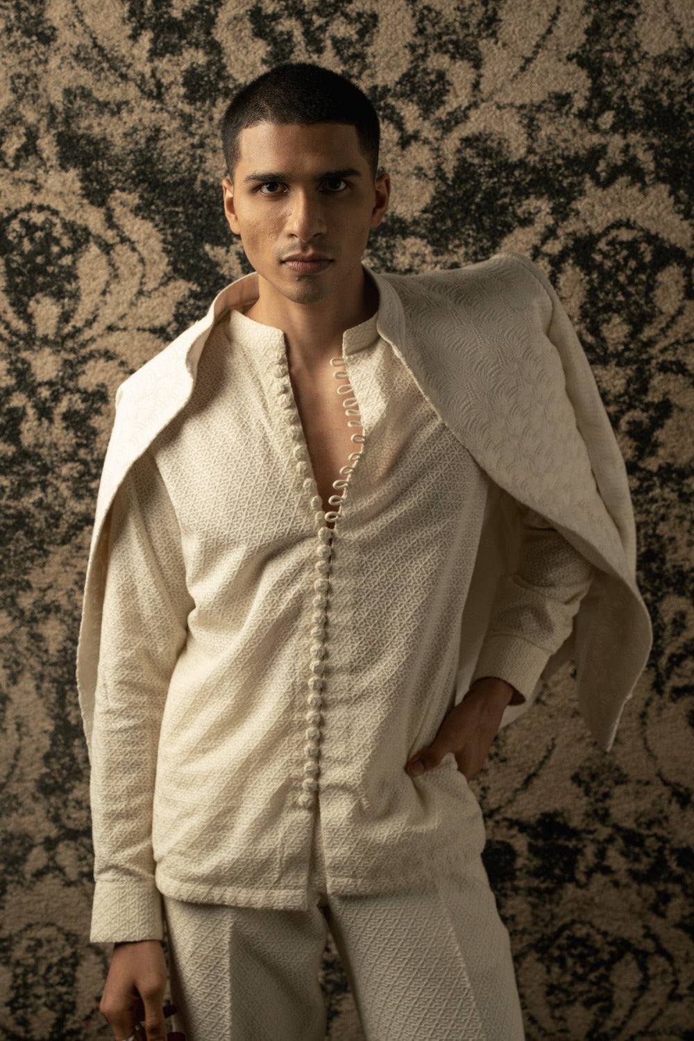 Ivory Prince Coat Set - indian garb men