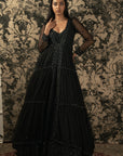 Black Anarkali and Shrug - lehenga and anarkali