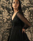 Black Anarkali and Shrug - lehenga and anarkali