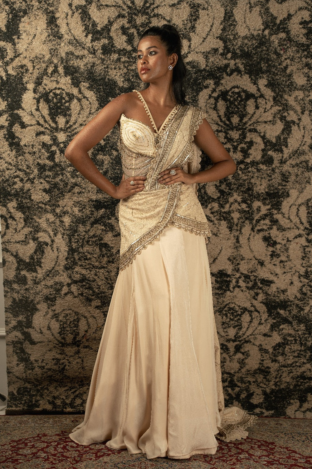 Light Gold Ready Saree - saris dresses