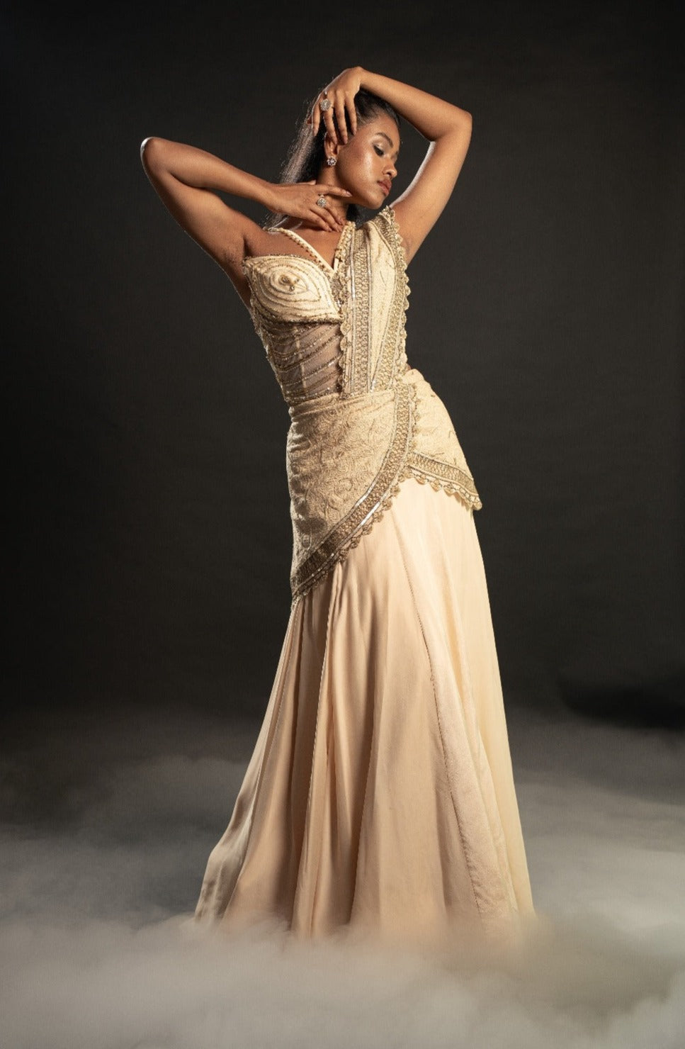 Light Gold Ready Saree - saris dresses