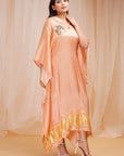 Sherbert Orange Peach Model Satin Silk Kaftaan - kaftan Canada