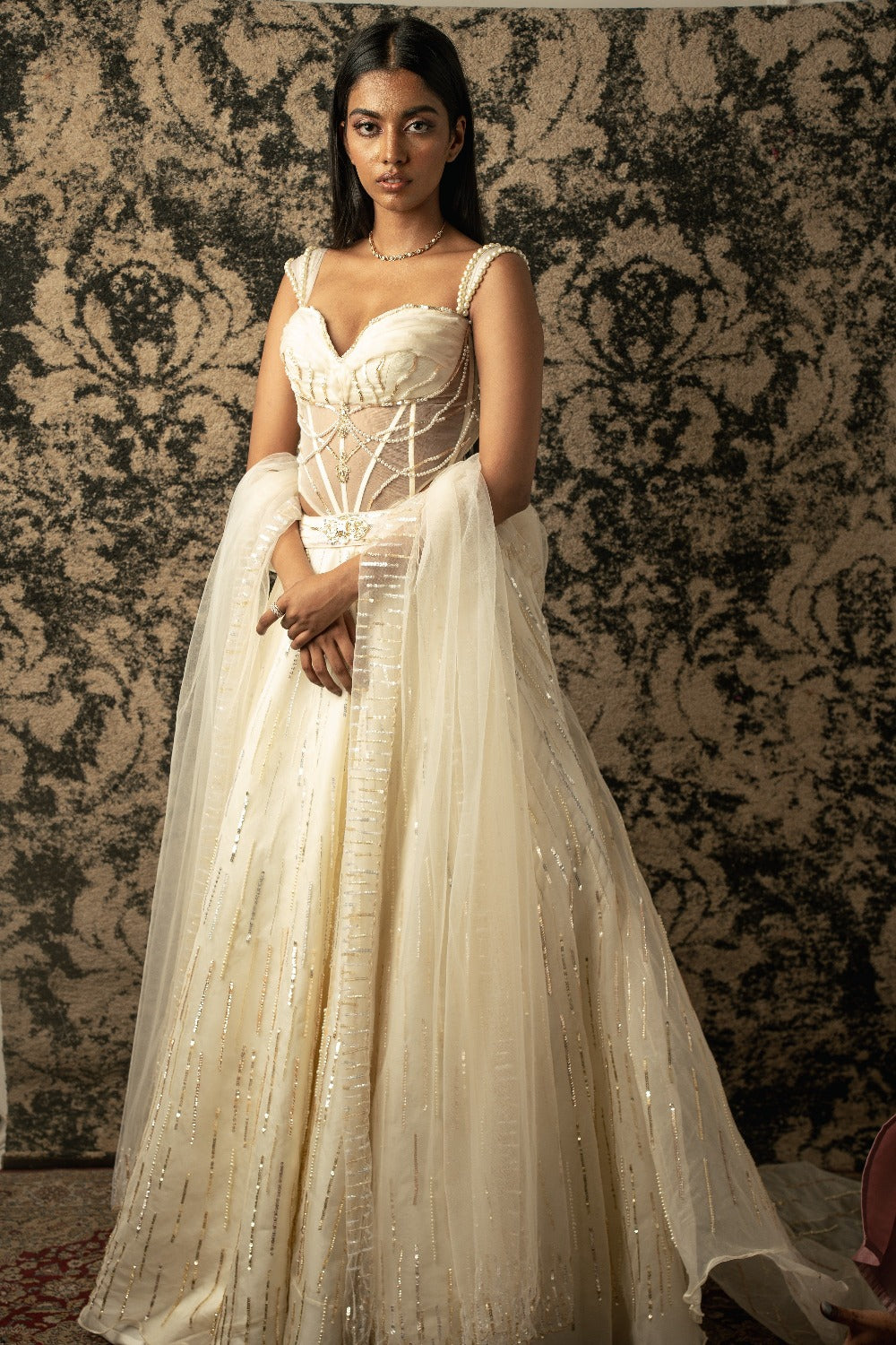 Ivory Silk Organza Lehenga Set - lehenga designer lehenga
