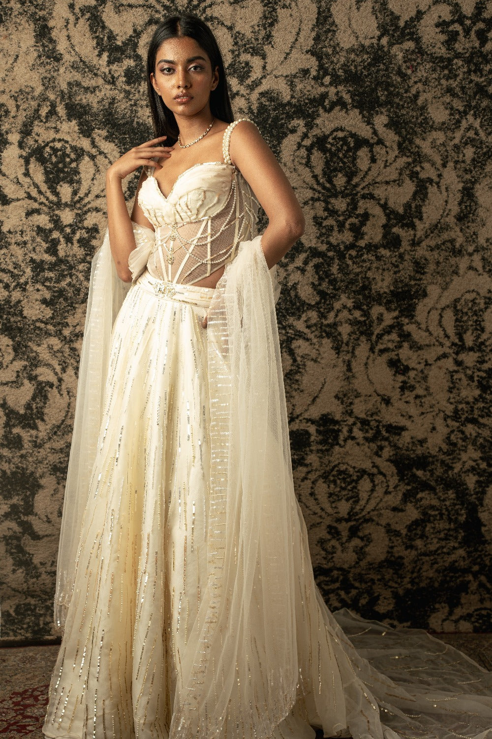 Ivory Silk Organza Lehenga Set - lehenga designer lehenga