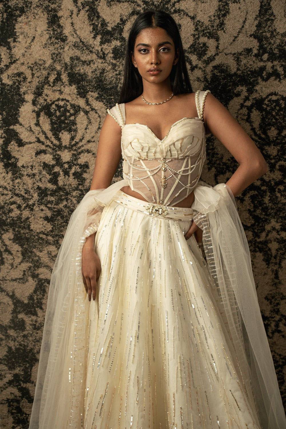 Ivory Silk Organza Lehenga Set - lehenga designer lehenga