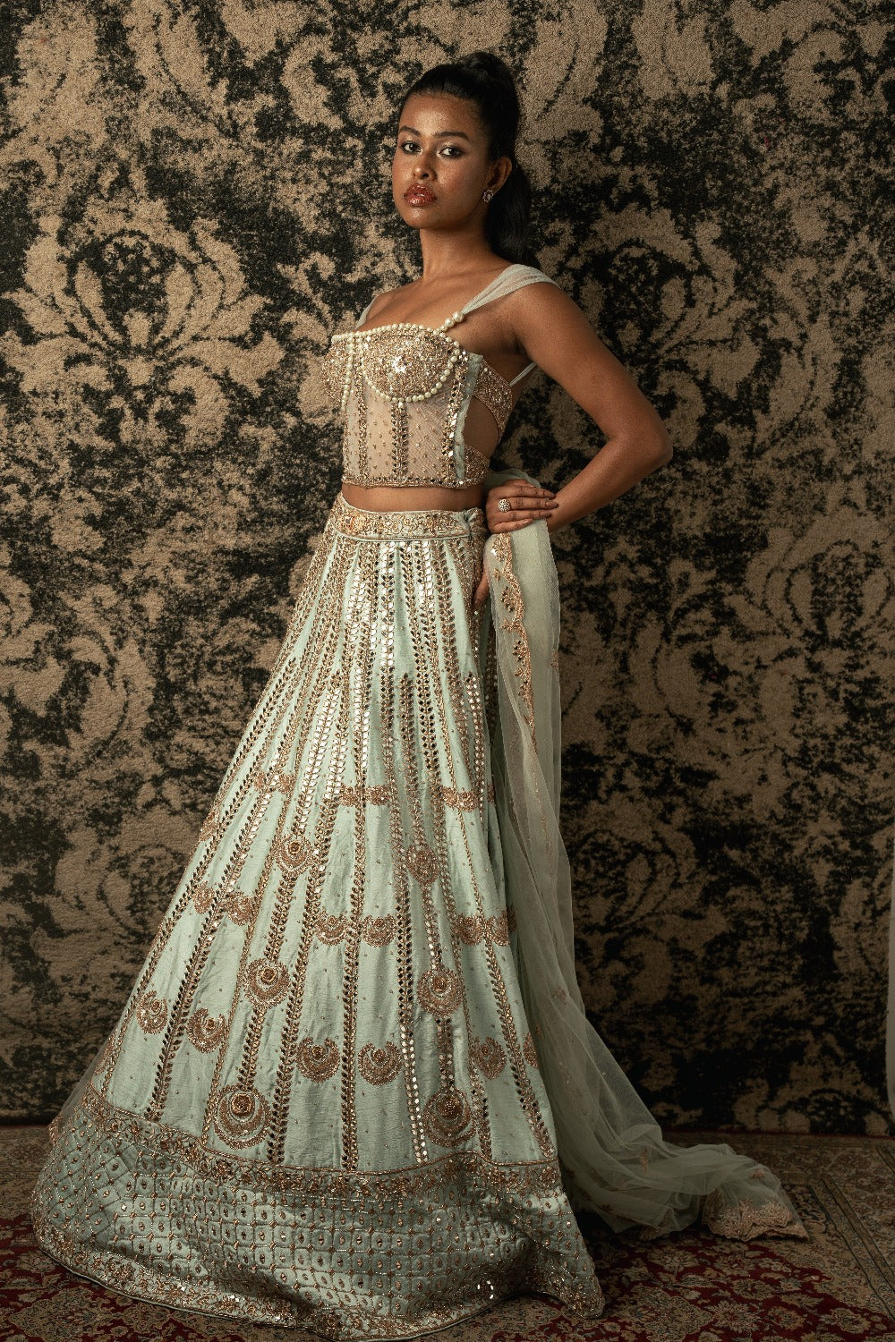 Mint Green Lehenga Set - lehenga