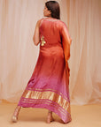 4D Dyeing of Mulberry Violet & Orangutan Kaftaan - jumpsuit USA