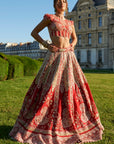 Red and Green Lehenga Set