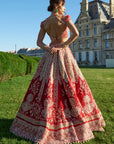 Red and Green Lehenga Set