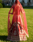 Red and Green Lehenga Set