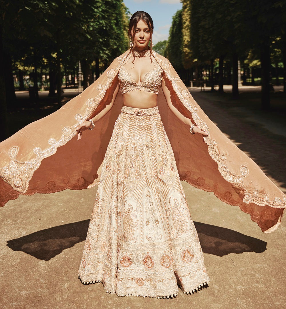 blush pink lehenga , designer outfits for women