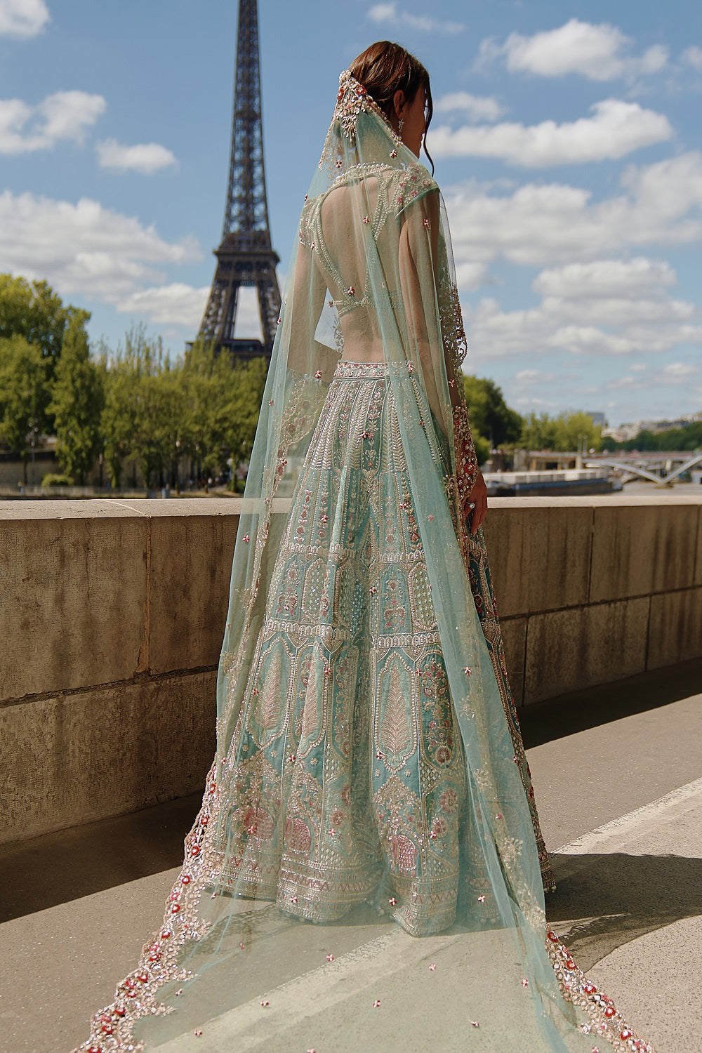 Turquoise Green Lehenga Set