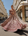 Marron and Ivory Lehenga Set