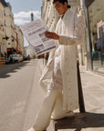 White and Gold Sherwani