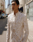 White and Gold Sherwani