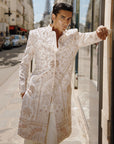 White and Gold Sherwani