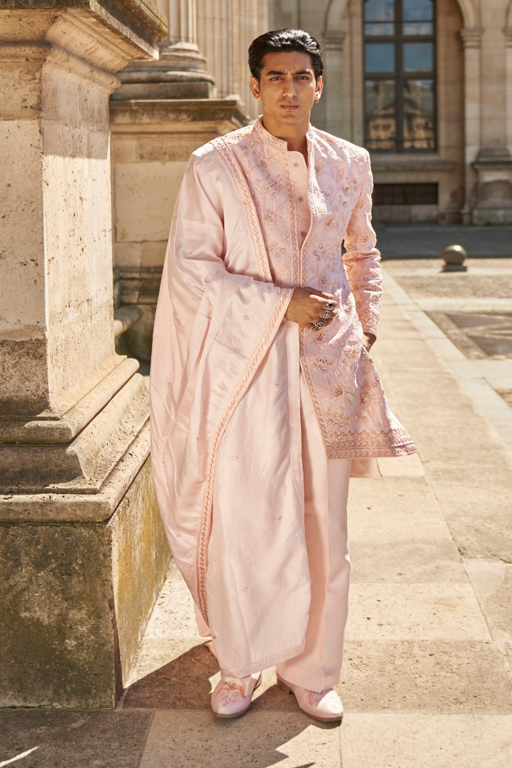 Blush Pink Sherwani Set