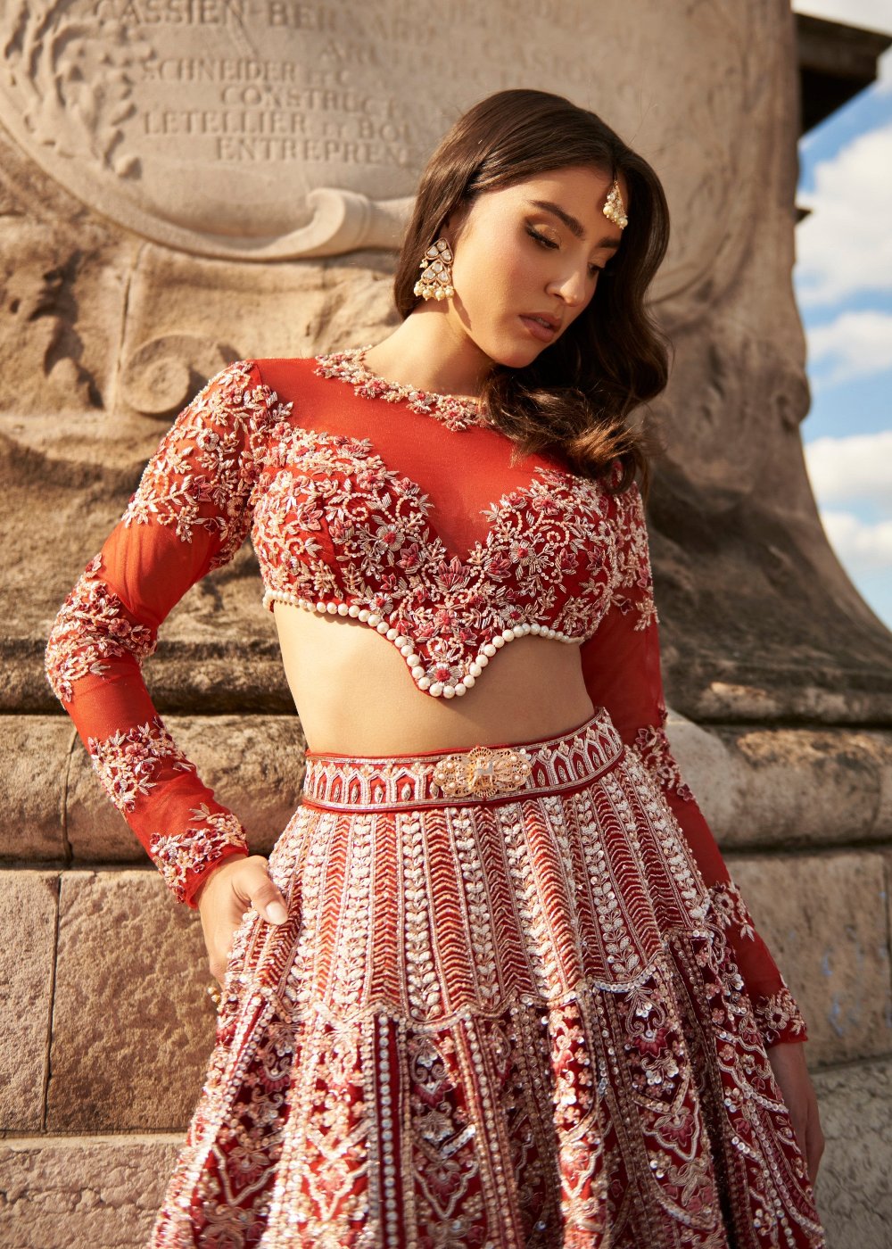 Full Sleeve - Red Lehenga Set