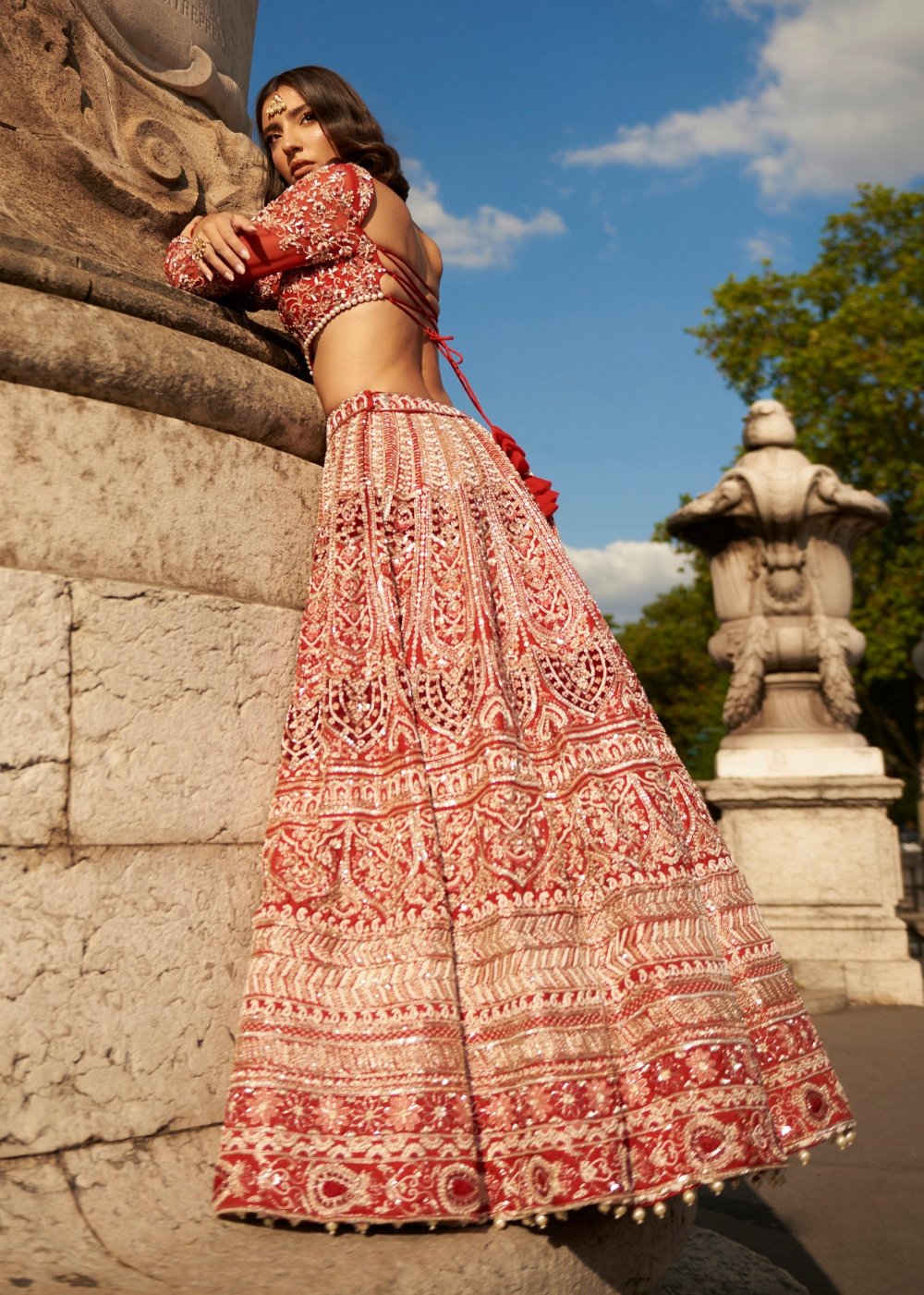 Full Sleeve - Red Lehenga Set