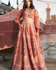 Red Puff- Sleeve Lehenga Set