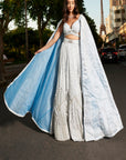 Ice Blue Lehenga Set - blue lehenga