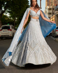 Ice Blue Lehenga Set - blue lehenga