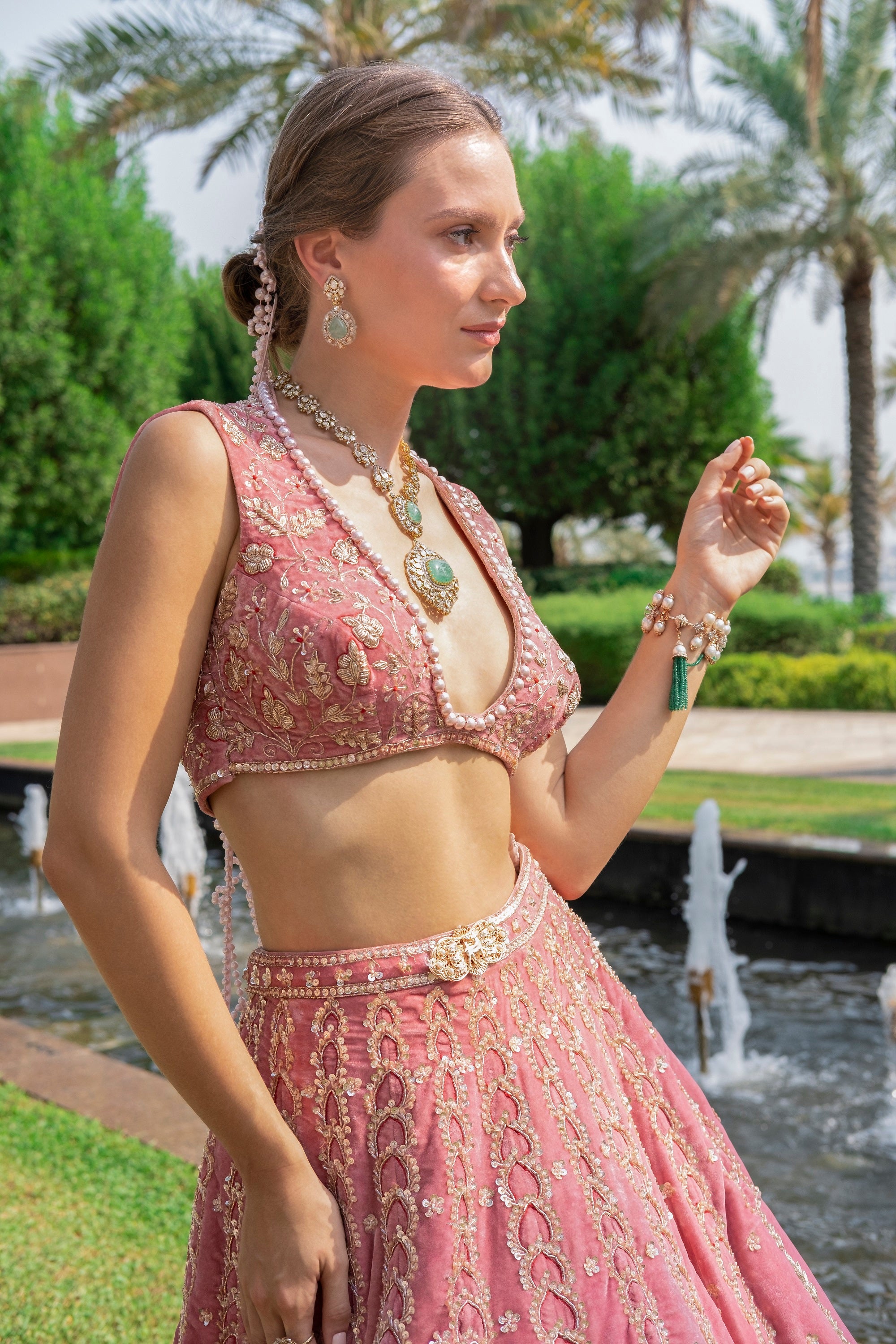 Victoria Rose Pink Lehenga Set – WaliaJones