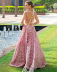 Victoria Rose Pink Lehenga Set - pink lehenga