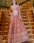 Hazel Brew Brown Lehenga Set