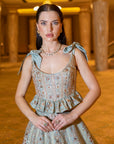 Teal Drops Minty Sage Green Lehenga Set